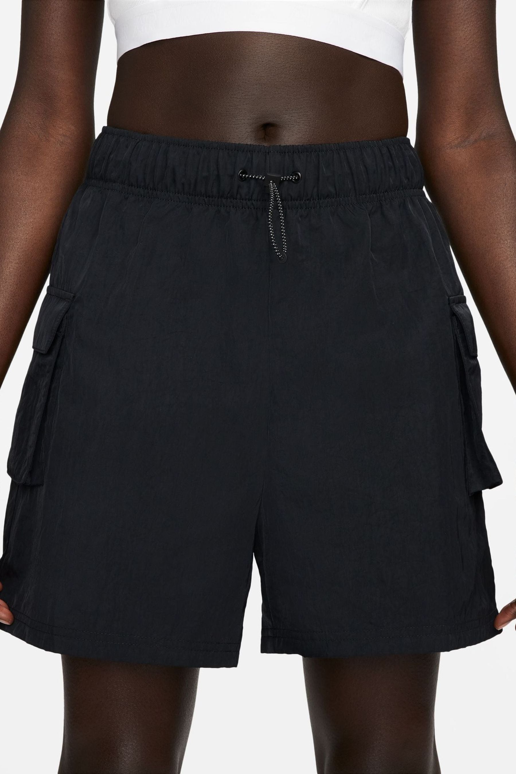 Buy Nike Black Sportswear Essential Woven High Rise Shorts from the Next UK online shop