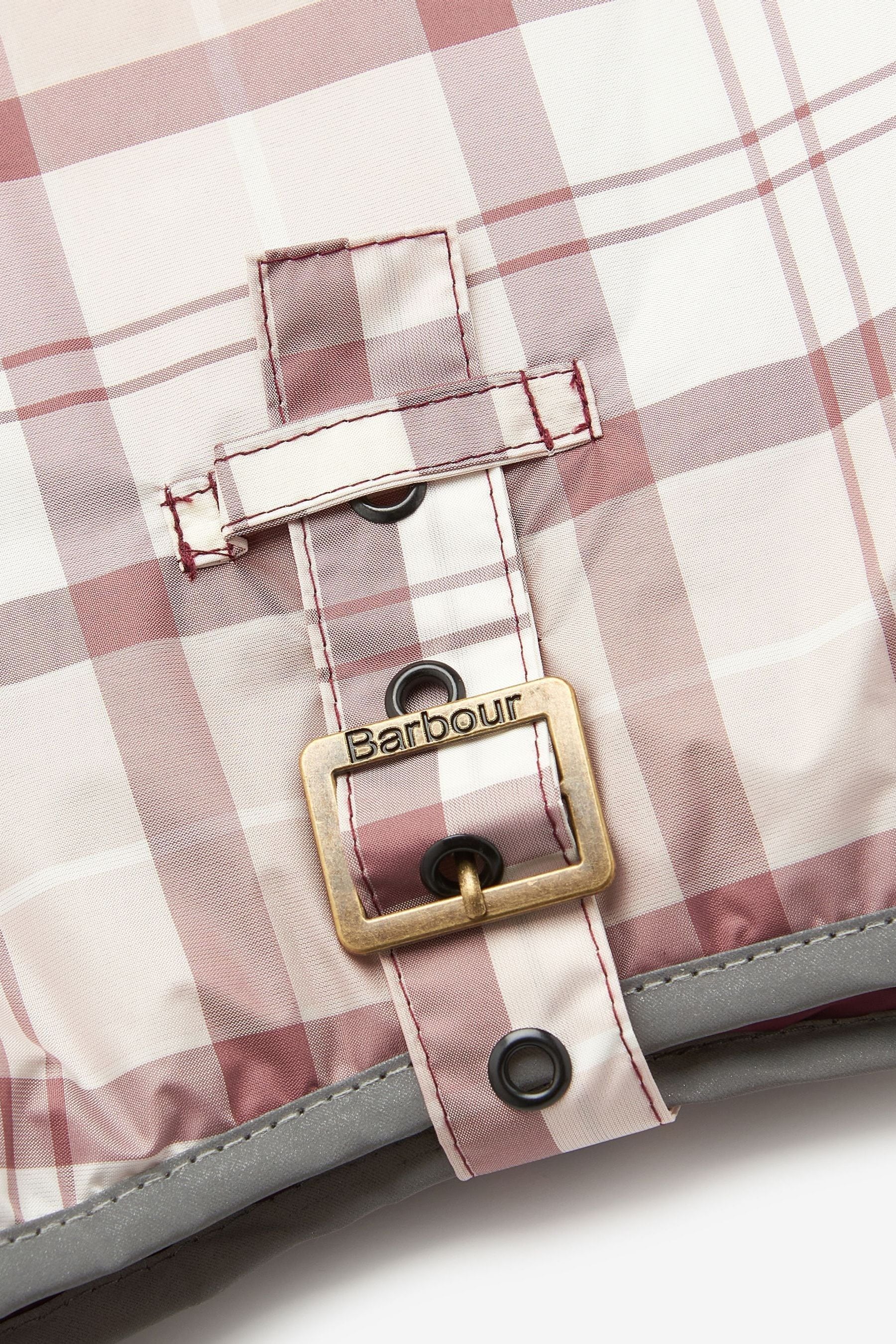 Barbour tartan dog coat pink discount