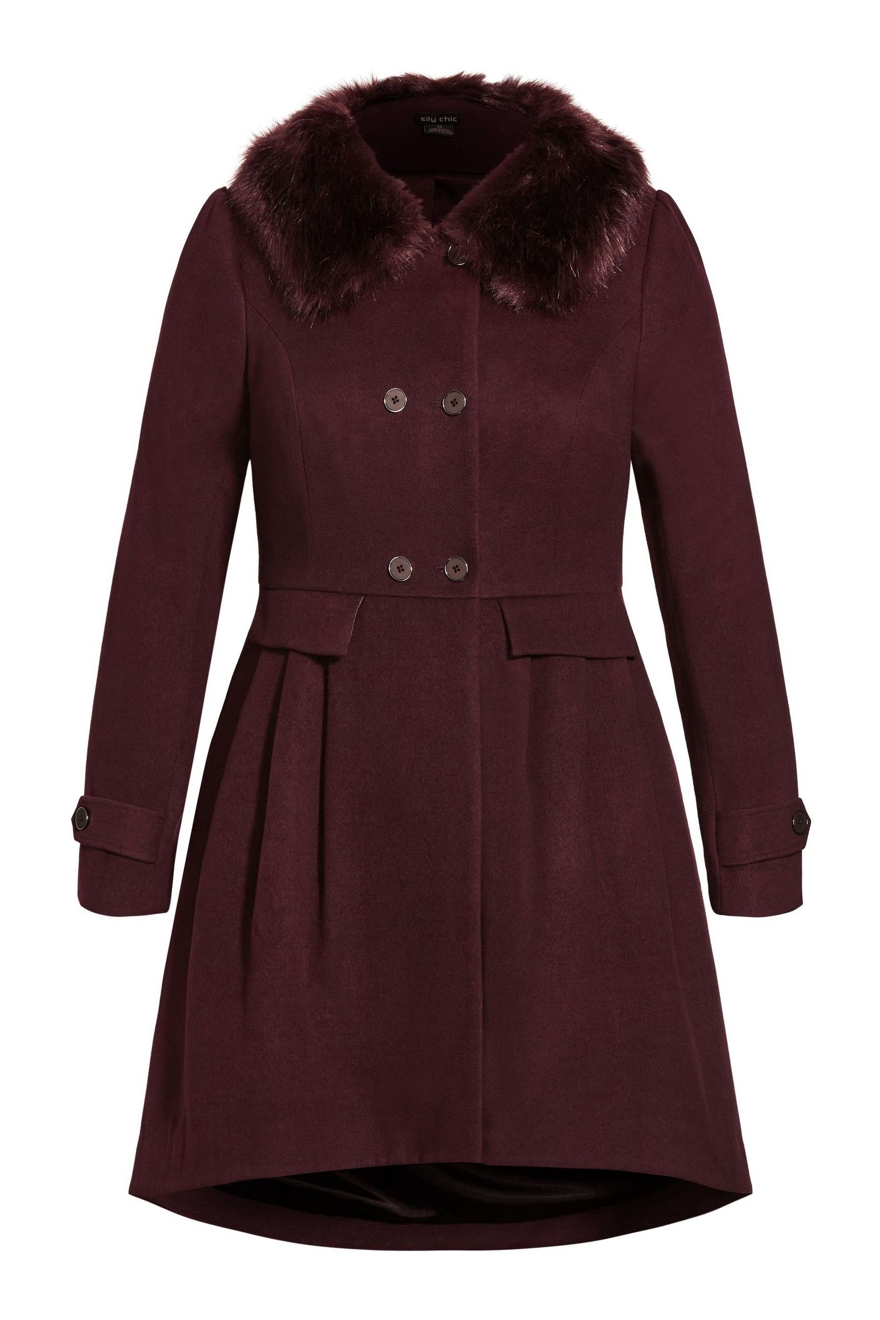 Dorothy perkins berry faux fur collar coat 2025