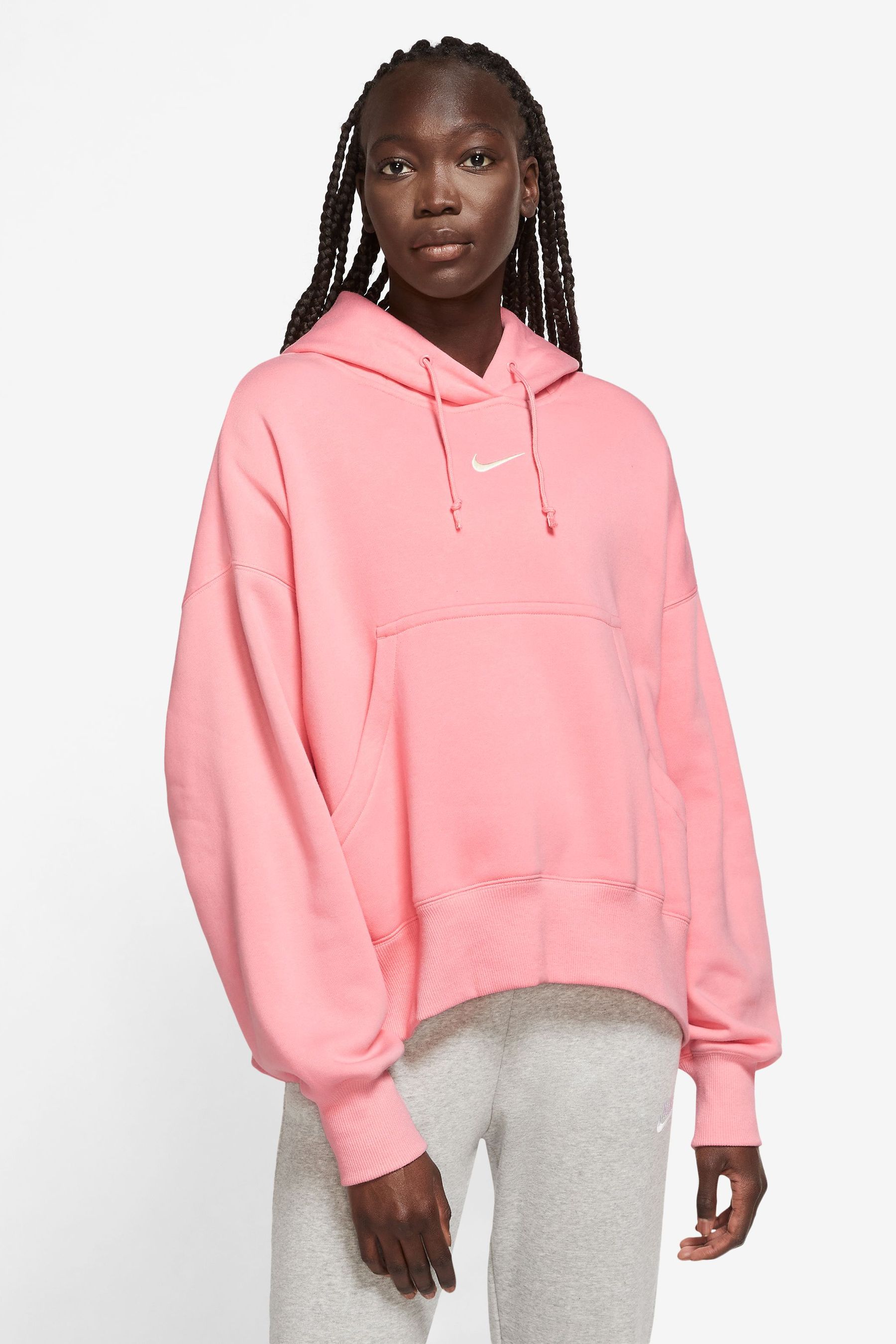 Buy Nike Mid Pink Oversized Mini Swoosh Hoodie from Next Lithuania