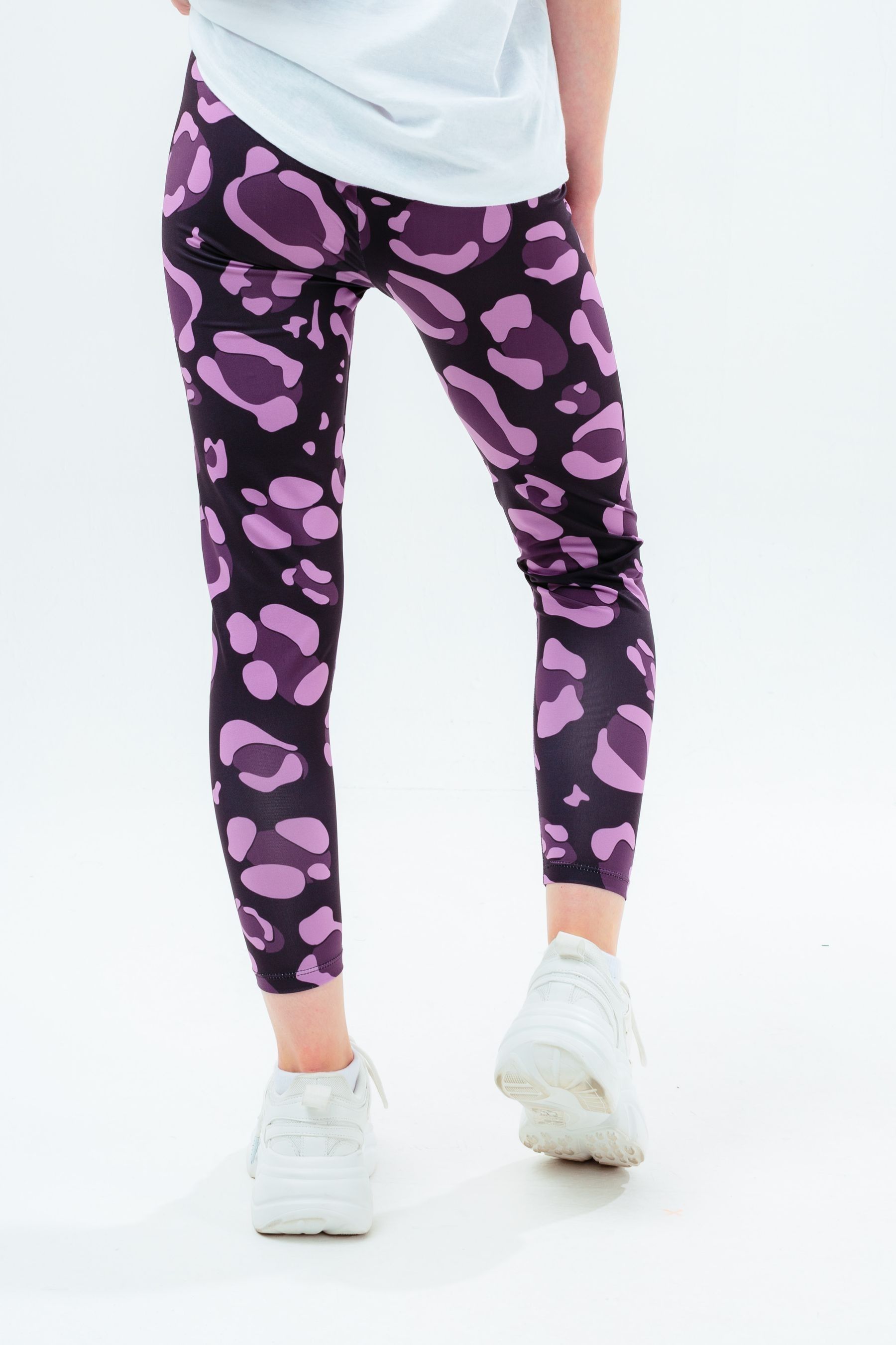 Buy Hype. Girls Purple Leopard Print Script Leggings from Next Germany