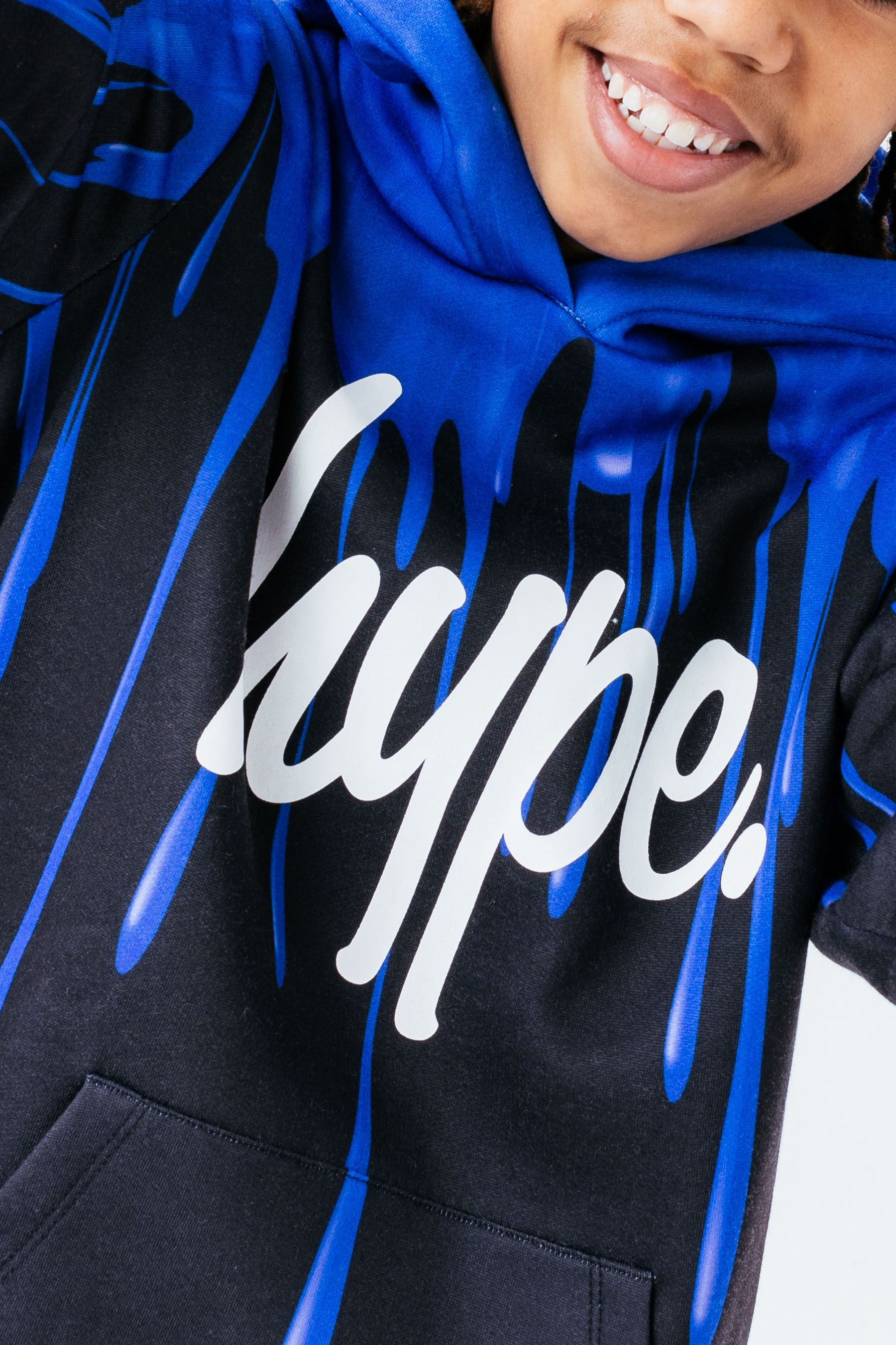 Buy Hype. Boys Black Blue Drip Script Hoodie from Next Germany