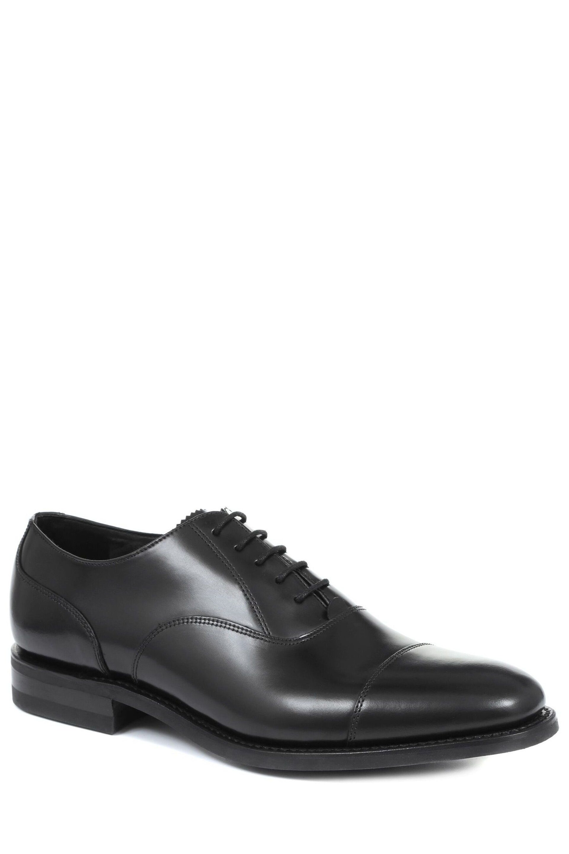Design Loake by Jones Bootmaker Black Comanche Wide Fit Goodyear Welted Leather Oxford Shoes - Image 2 of 5
