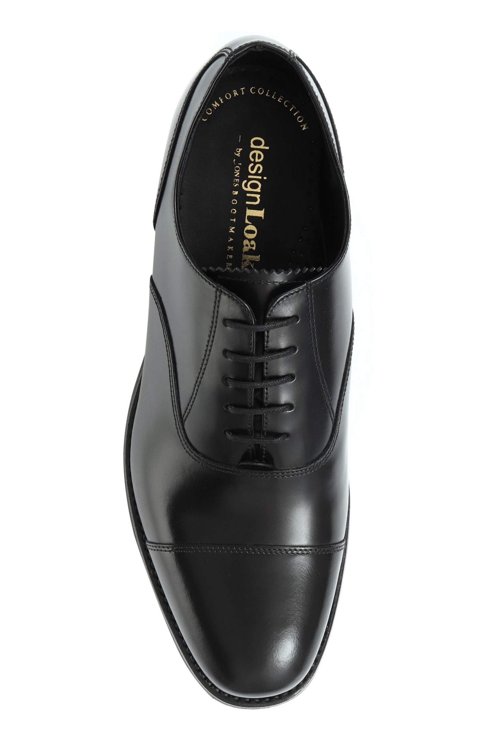 Design Loake by Jones Bootmaker Black Comanche Wide Fit Goodyear Welted Leather Oxford Shoes - Image 3 of 5