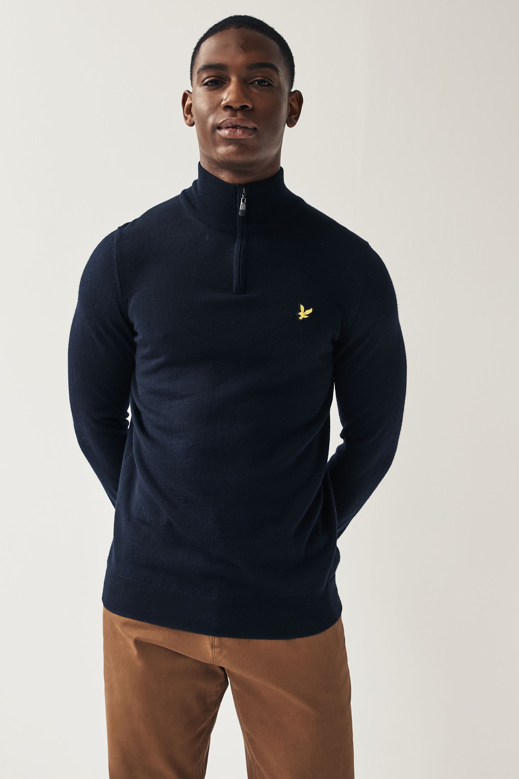 Lyle and scott navy jumper discount