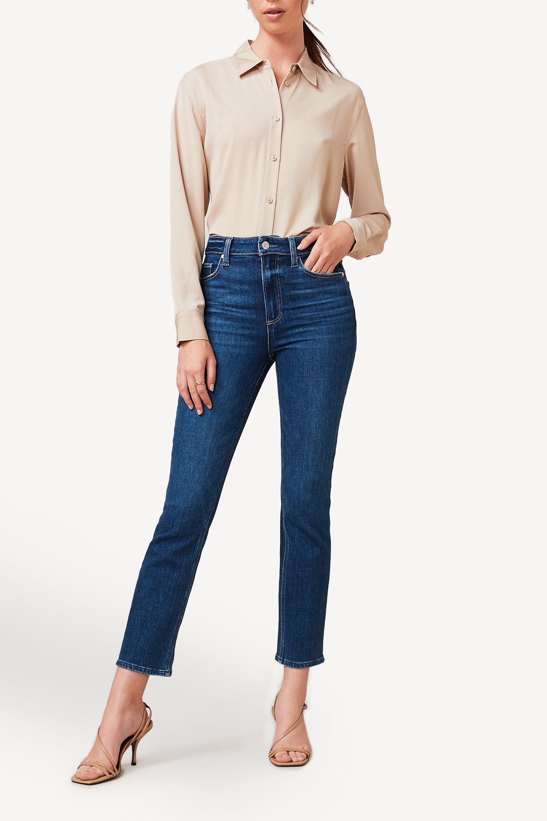 Paige Cindy High Rise Straight Jeans
