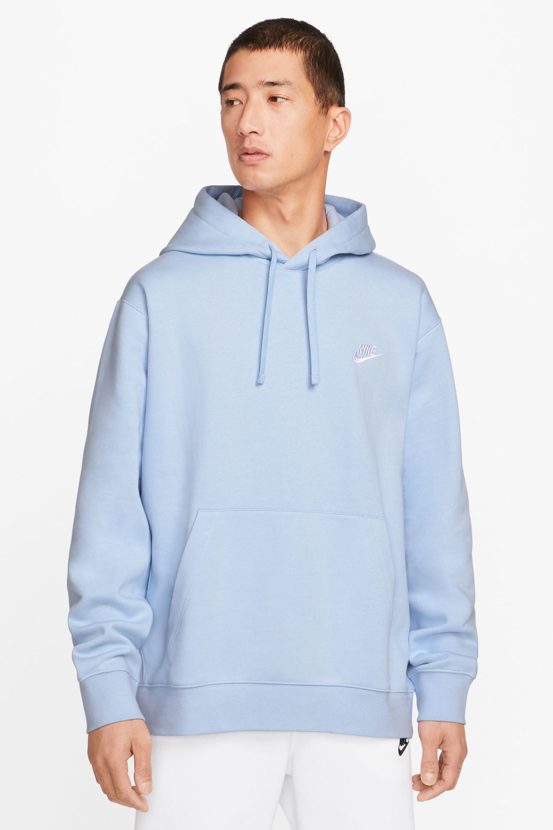 Buy Nike Pale Blue Club Pullover Hoodie from Next Luxembourg