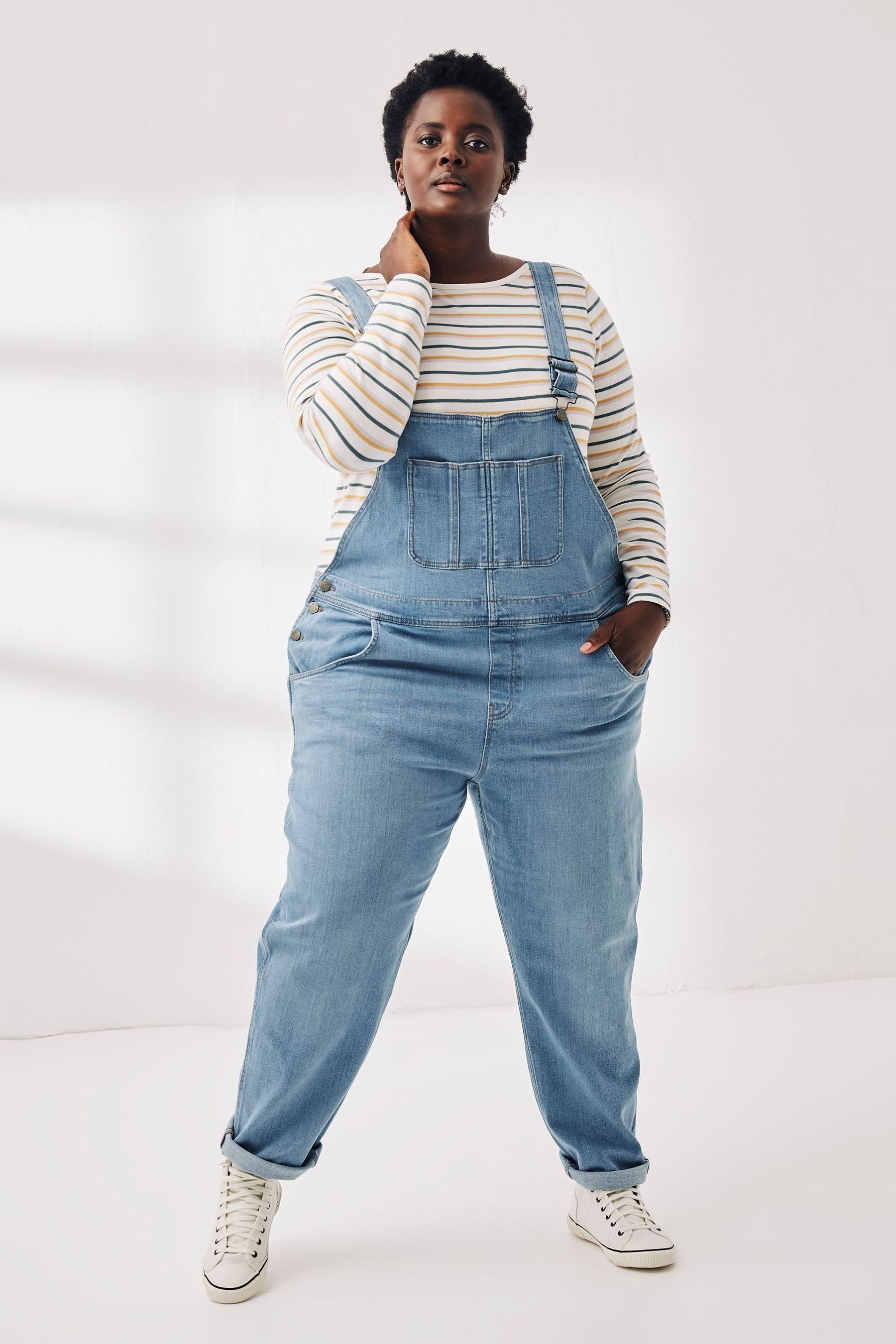 Buy FatFace Lewes Denim Dungarees from Next Luxembourg