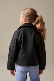 Black PU Biker Jacket (3-16yrs) - Image 2 of 8