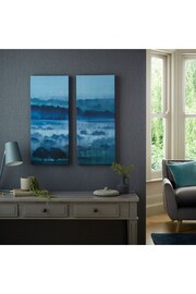 Art For The Home Set of 2 Blue Hazy Fields Canvases - Image 1 of 2