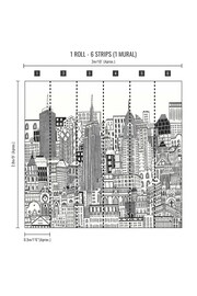 Art For The Home White City Sketch Chalk 3M Mural - Image 4 of 4