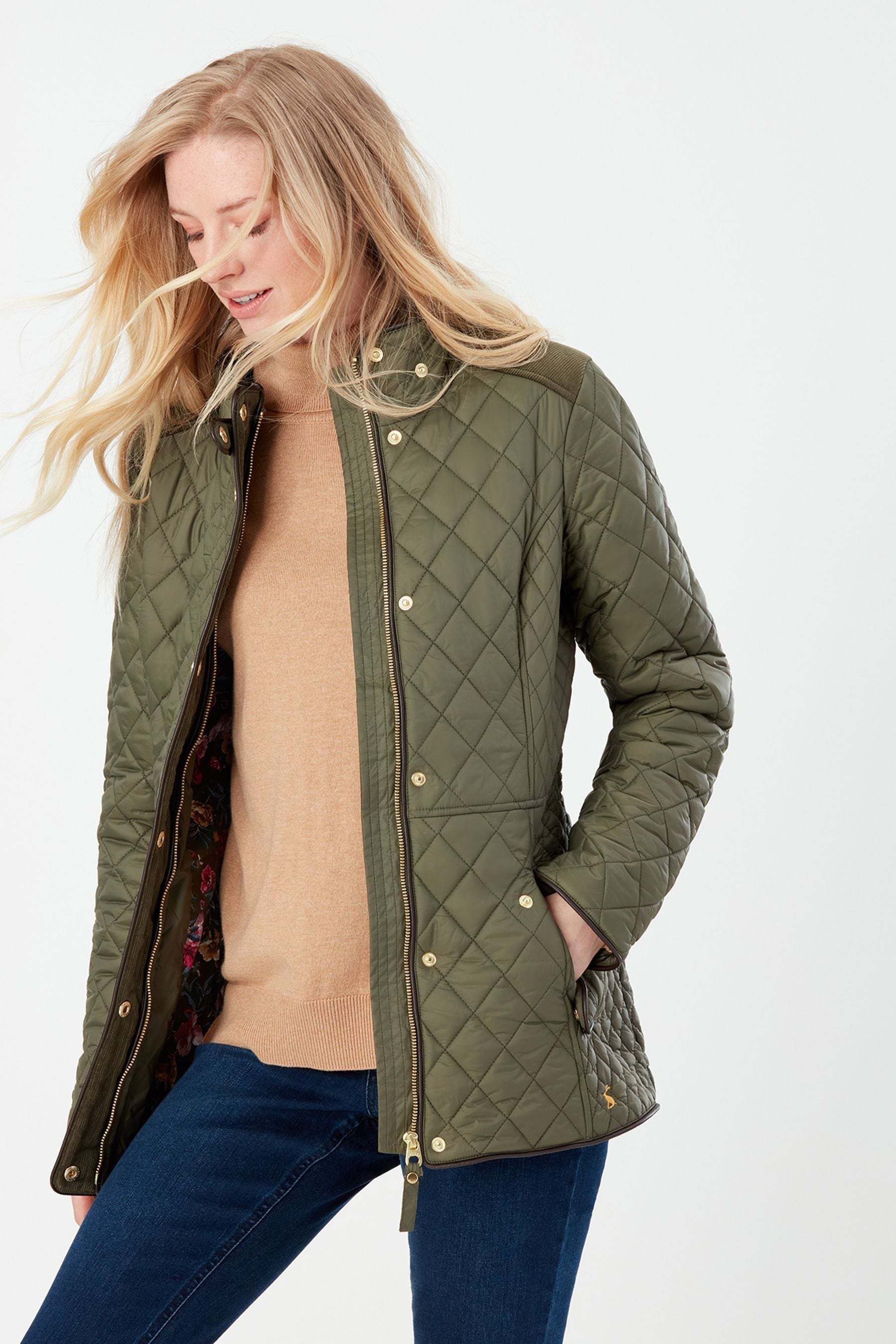 Joules newdale print quilted jacket discount