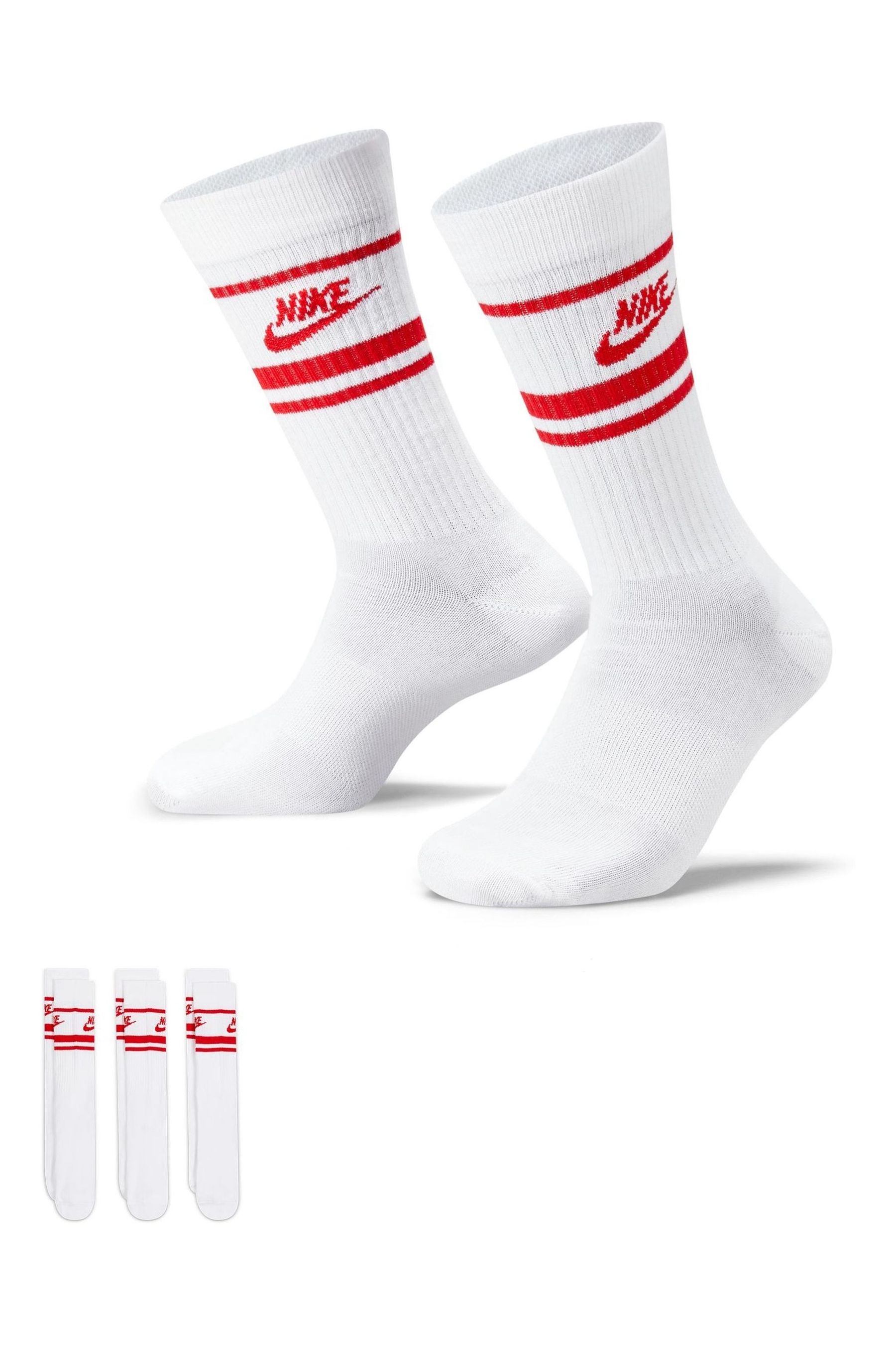 Red and white nike socks hotsell