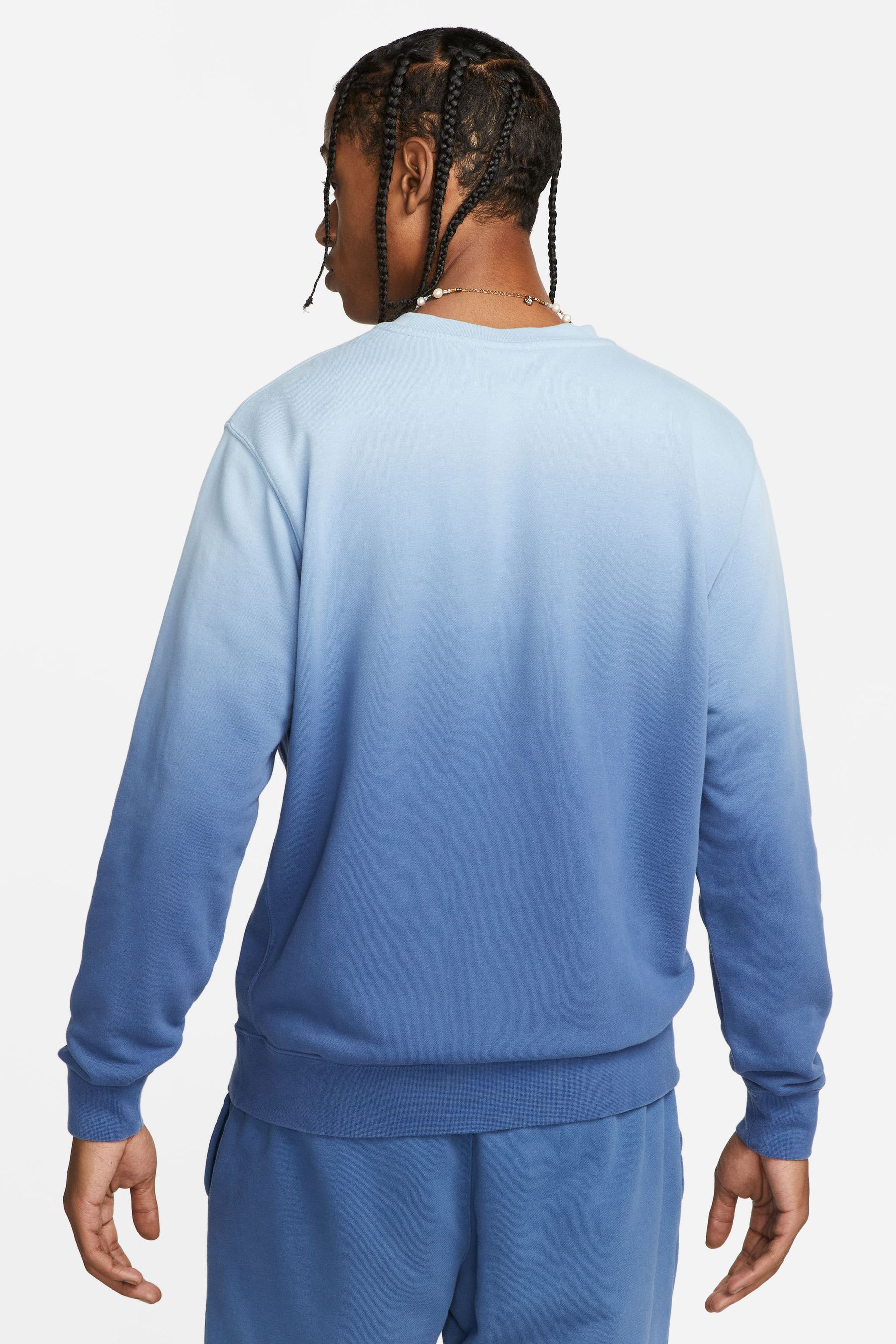 Buy Nike Blue Club Dip Dye Crew Sweatshirt from Next Luxembourg