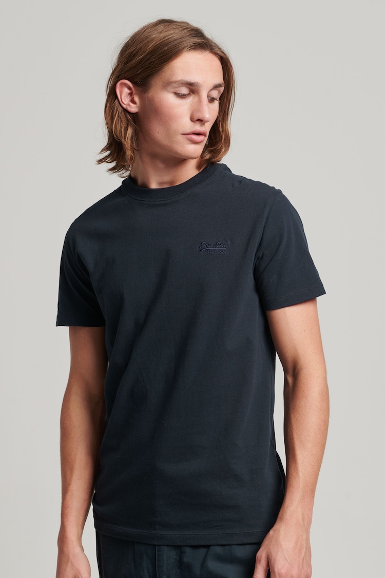 Superdry Eclipse Navy Vintage Embroidered T-Shirt - Image 1 of 4