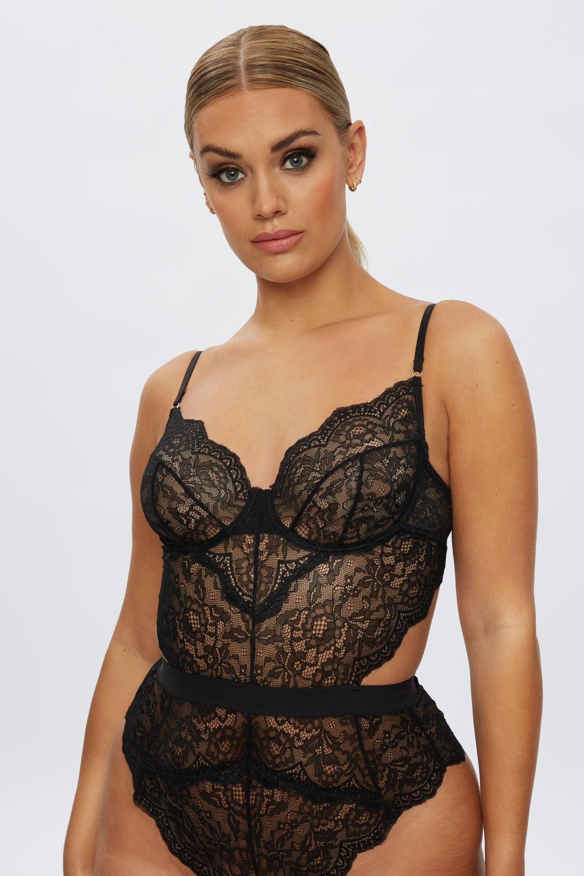 Ann Summers Black 3 Hold Me Tight Lace Bodysuit - Image 5 of 7