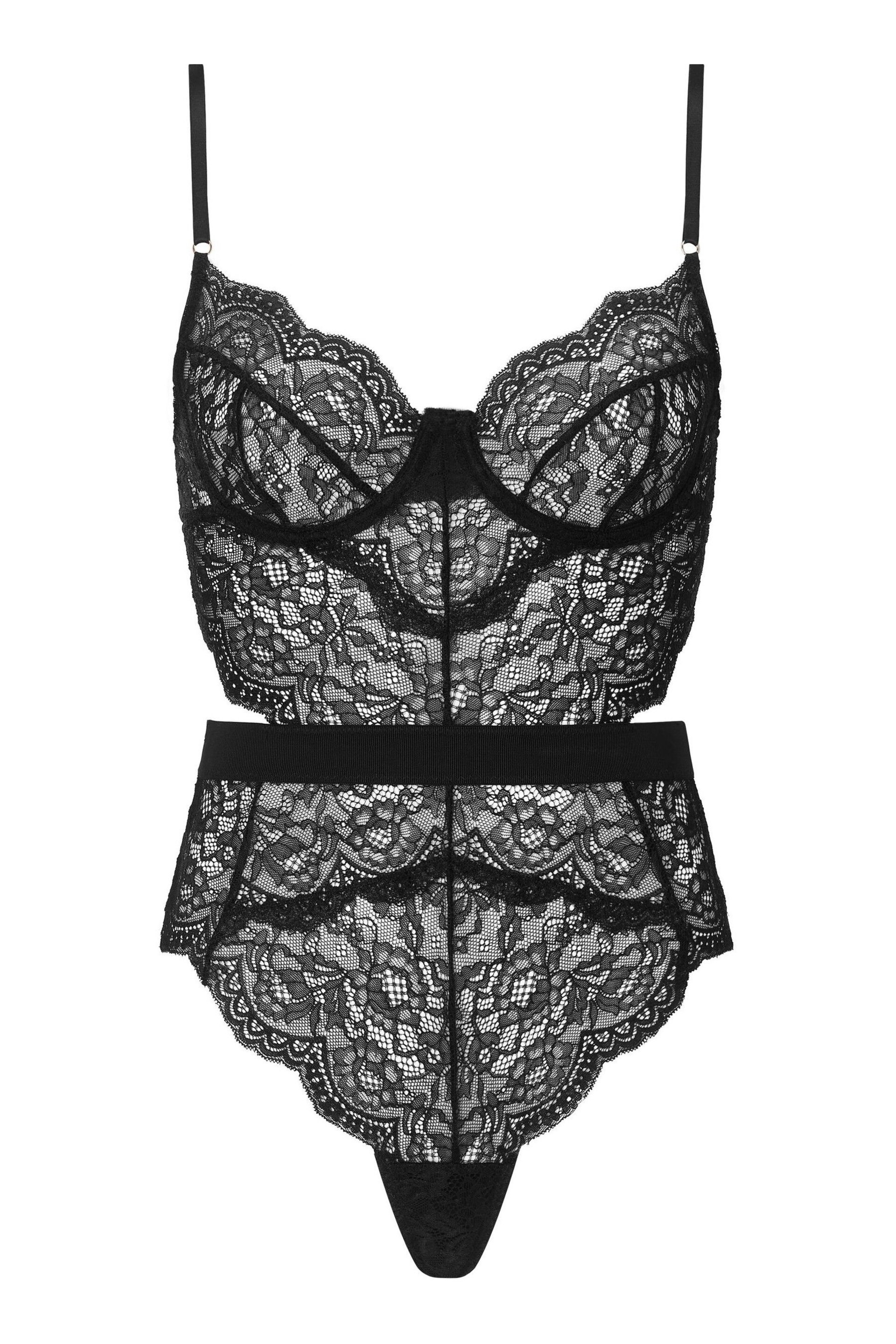 Ann Summers Black 3 Hold Me Tight Lace Bodysuit - Image 6 of 7