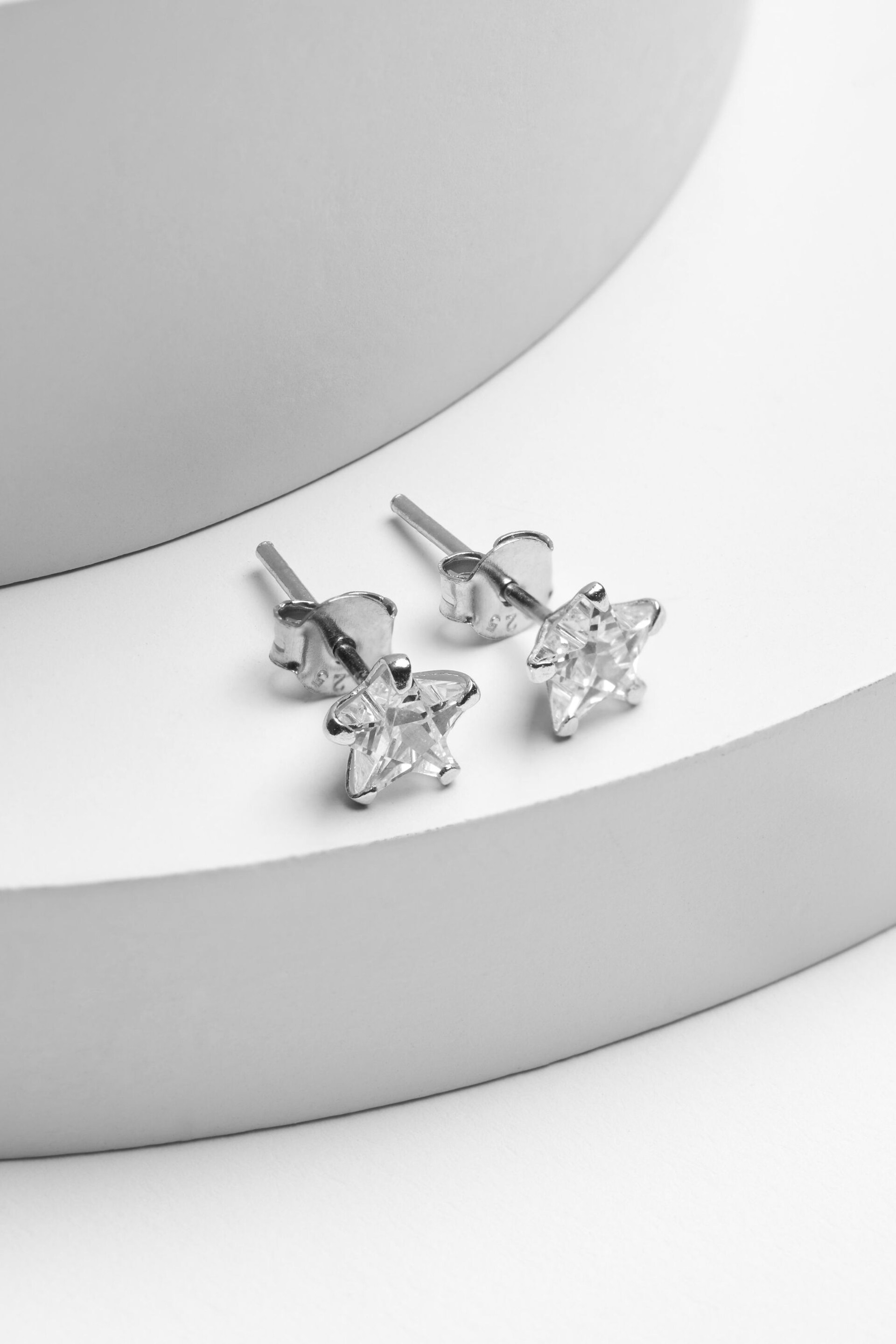 Sterling Silver Crystal Star Stud Earrings - Image 1 of 1