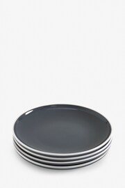 Charcoal Grey Warwick Set of 4 Side Plates - Image 3 of 3