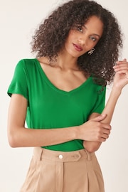 Green Bright Slouch V-Neck T-Shirt - Image 1 of 5
