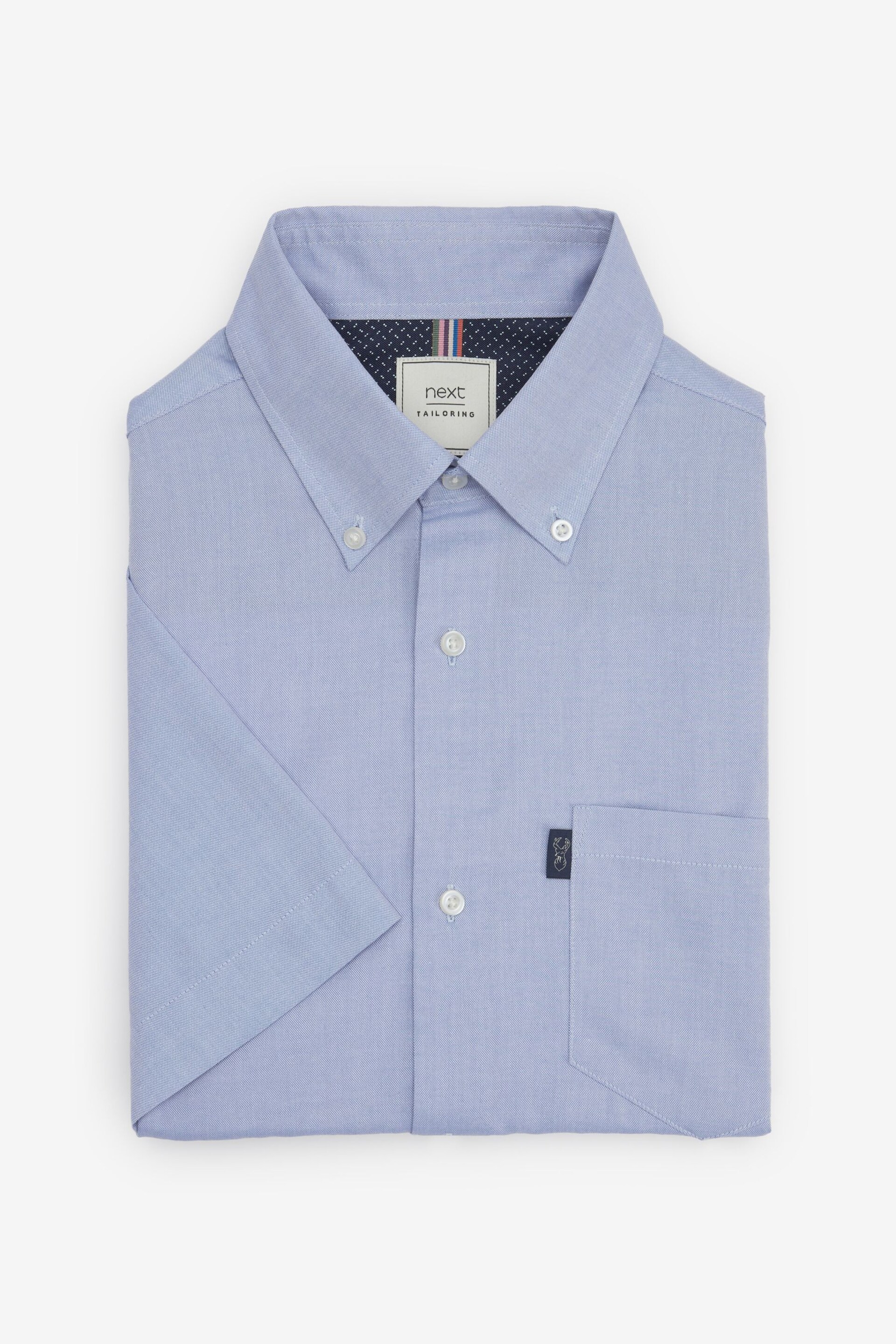 Pale Blue Slim Fit Easy Iron Button Down Oxford Shirt - Image 4 of 6