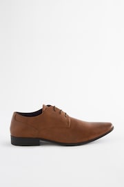 Tan Brown Derby Lace- Up Shoes - Image 3 of 12