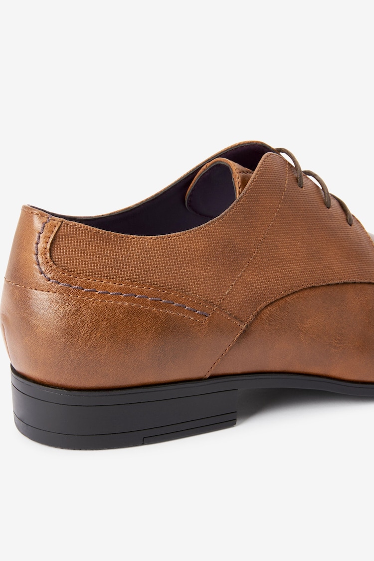 Tan Brown Derby Lace- Up Shoes - Image 4 of 11