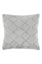 Catherine Lansfield Silver Cosy Diamond Cushion - Image 4 of 5