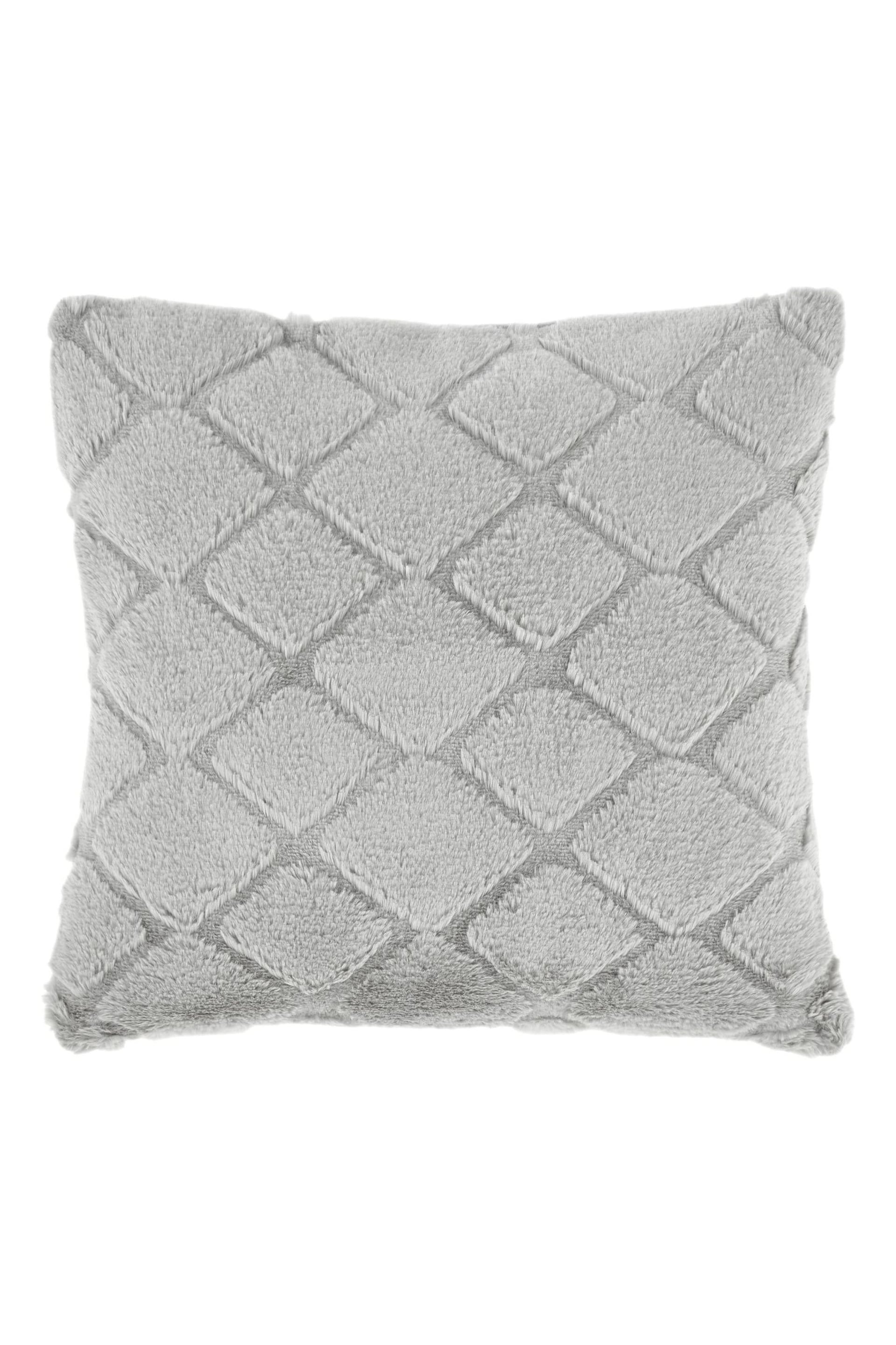 Catherine Lansfield Silver Cosy Diamond Cushion - Image 4 of 5