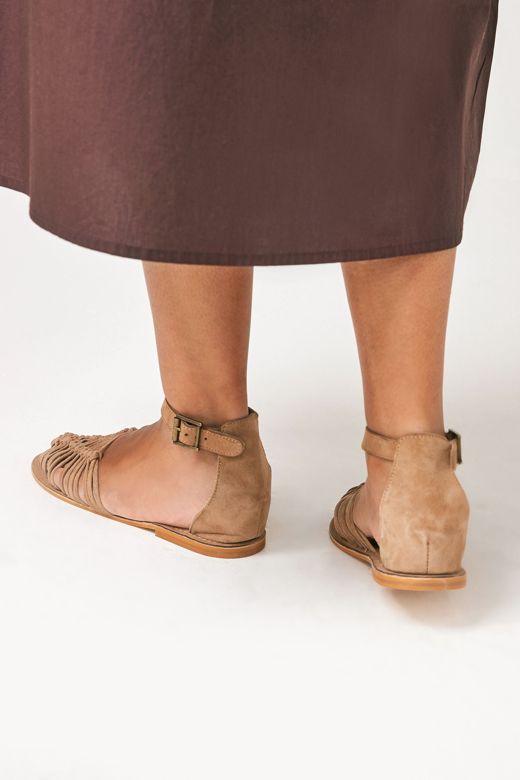 Huarache sandals with ankle strap top