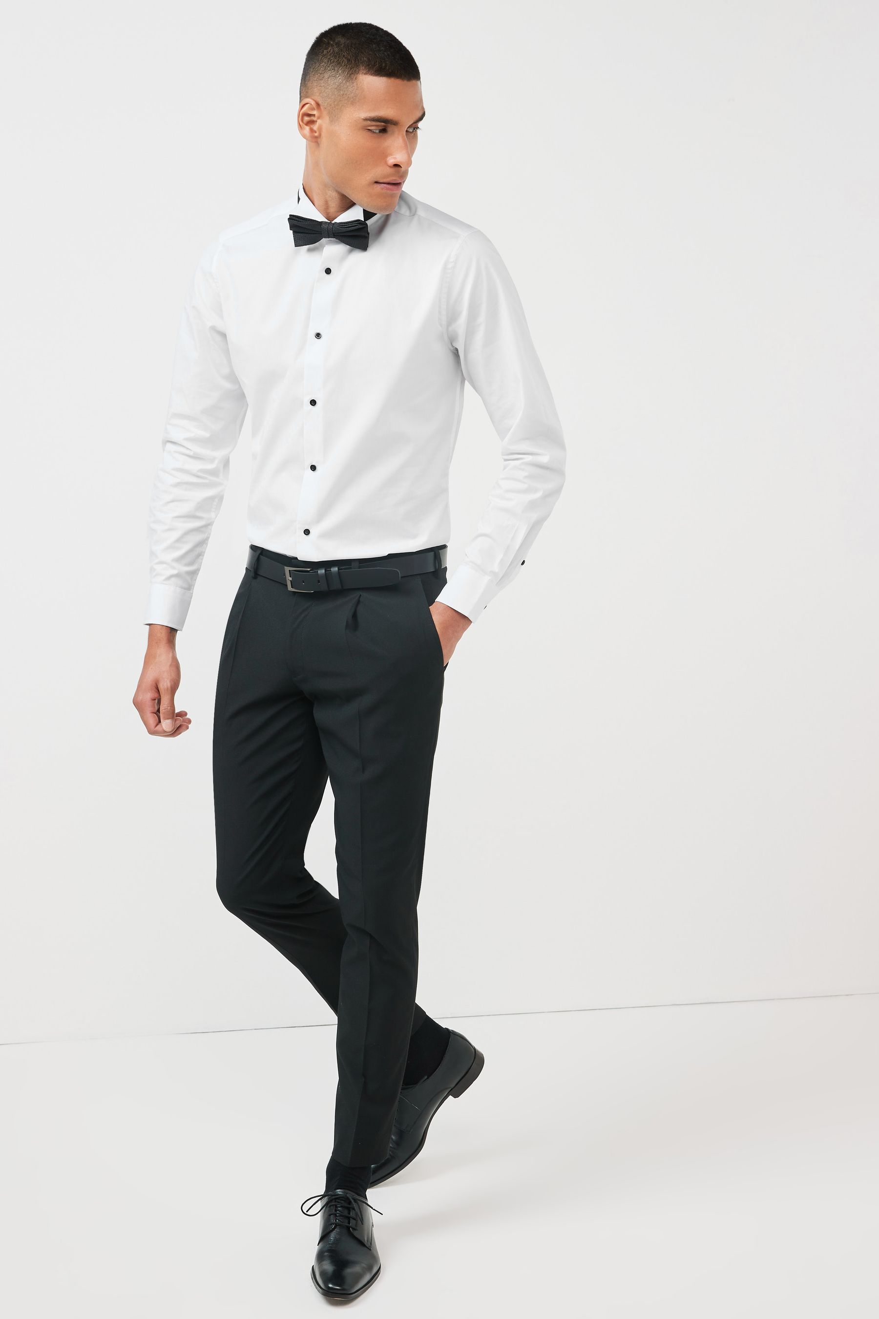 Dinner suit shirt and bow tie top