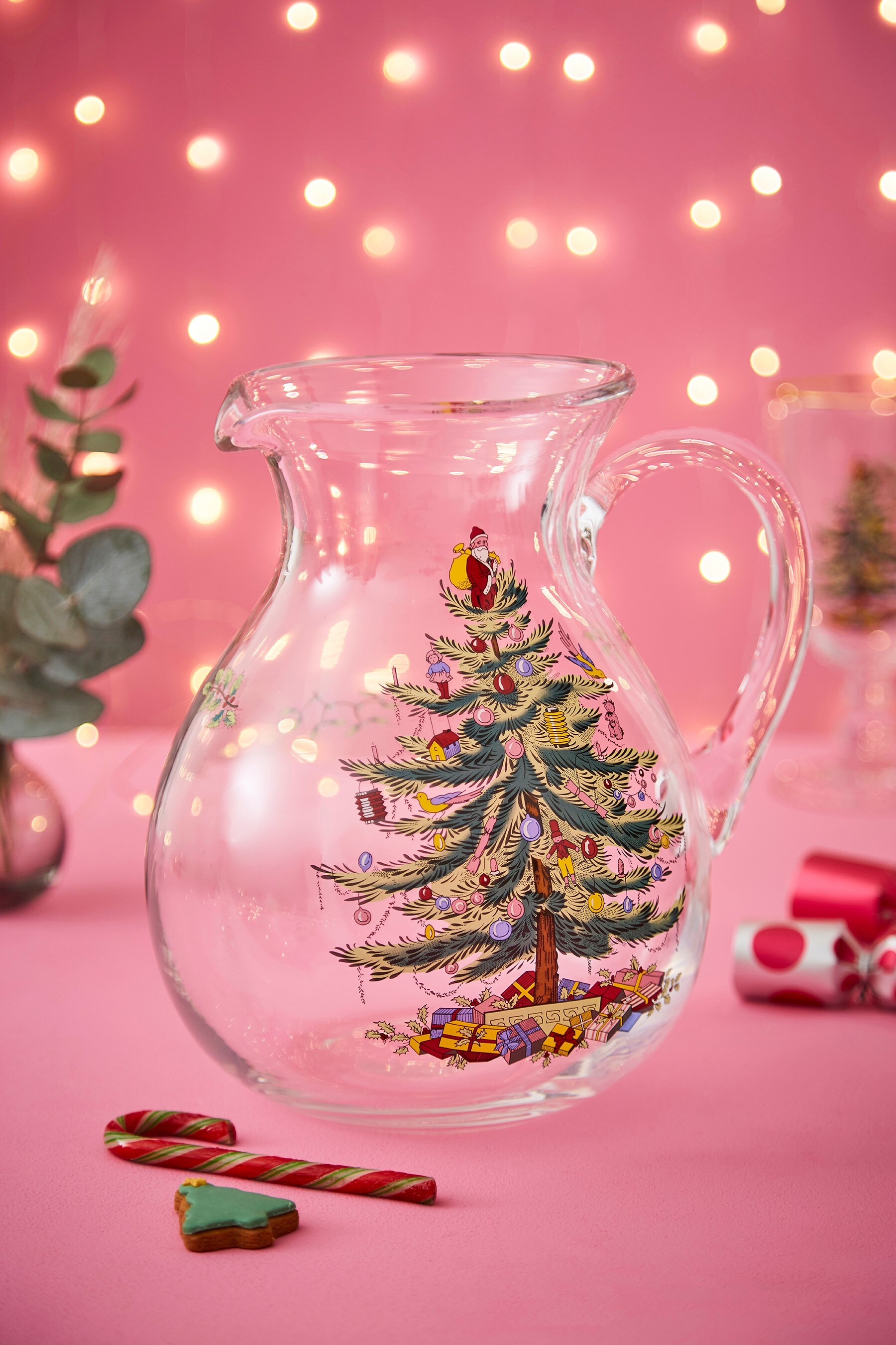 Spode christmas tree glass pitcher hot sale