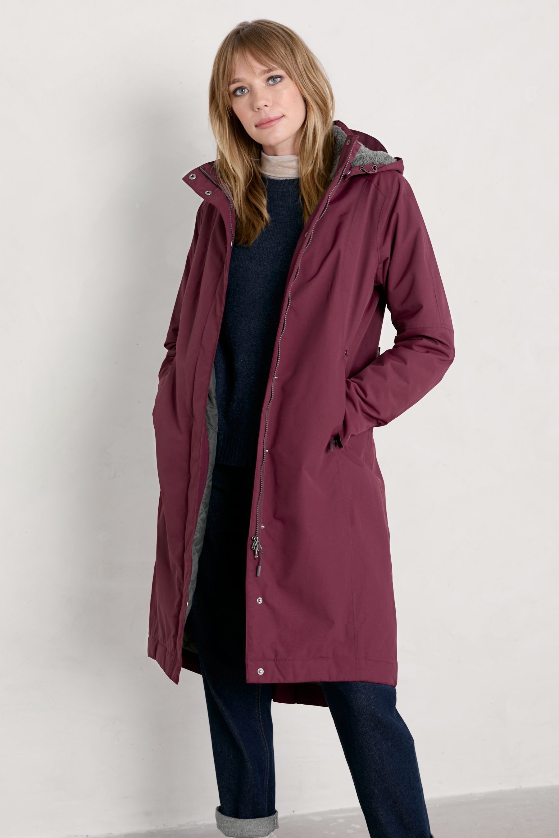 Buy Seasalt Cornwall Violet Red Tall Janelle Waterproof Coat from Next Luxembourg