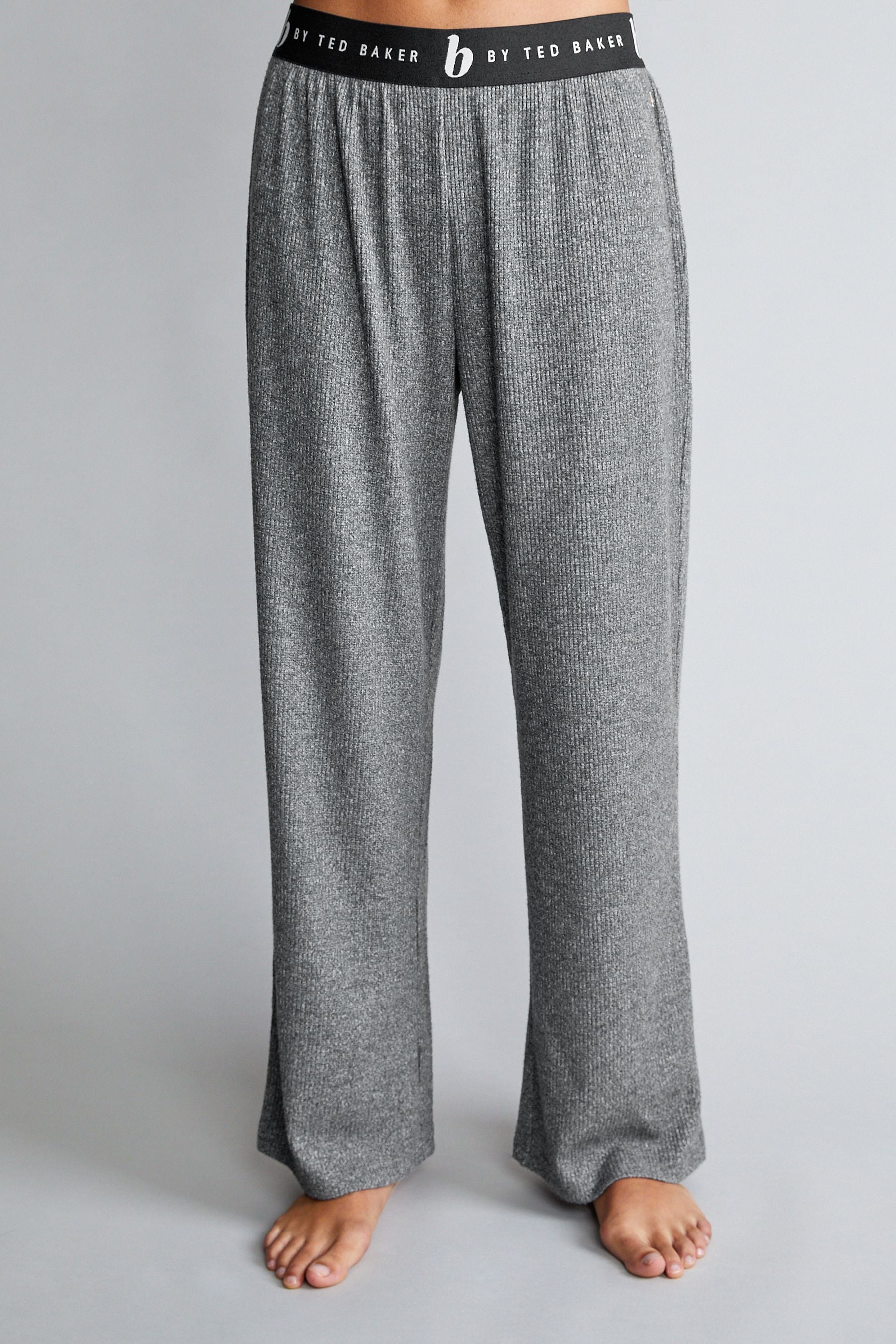 B by Ted Baker Rib Loungewear Trousers 10 GREY Womens