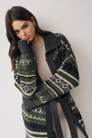 Green Pattern Edge to Edge Cardigan - Image 1 of 5