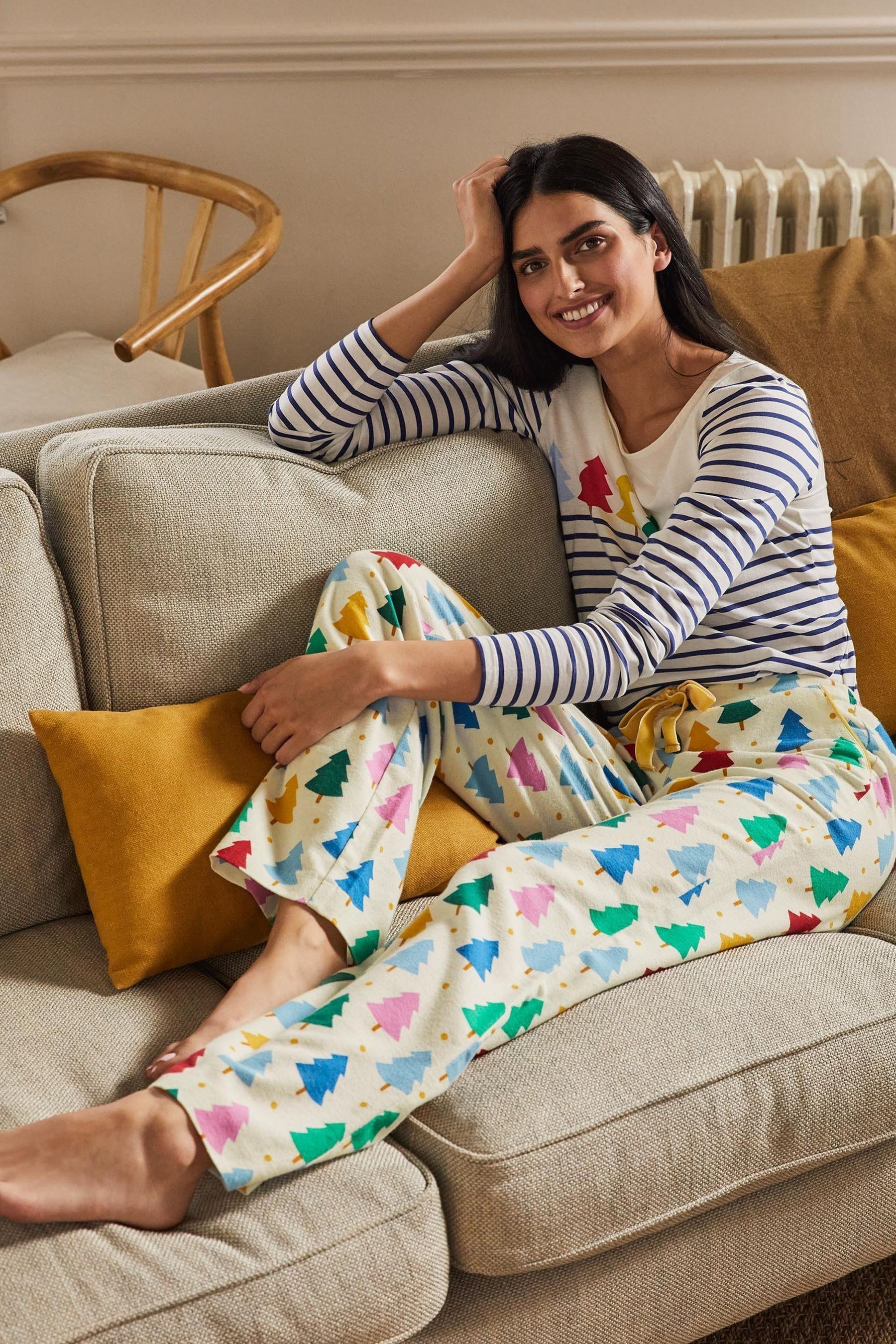 Buy Boden Natural Vanessa Cosy 100 Cotton Pyjama Bottoms from Next USA
