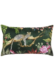 Evans Lichfield Forest Green Leopard Outdoor Polyester Filled Cushion - Image 3 of 6