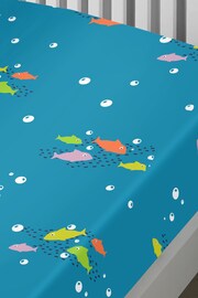 Bedlam Blue Kids Sea Life Fitted Sheet - Image 3 of 3