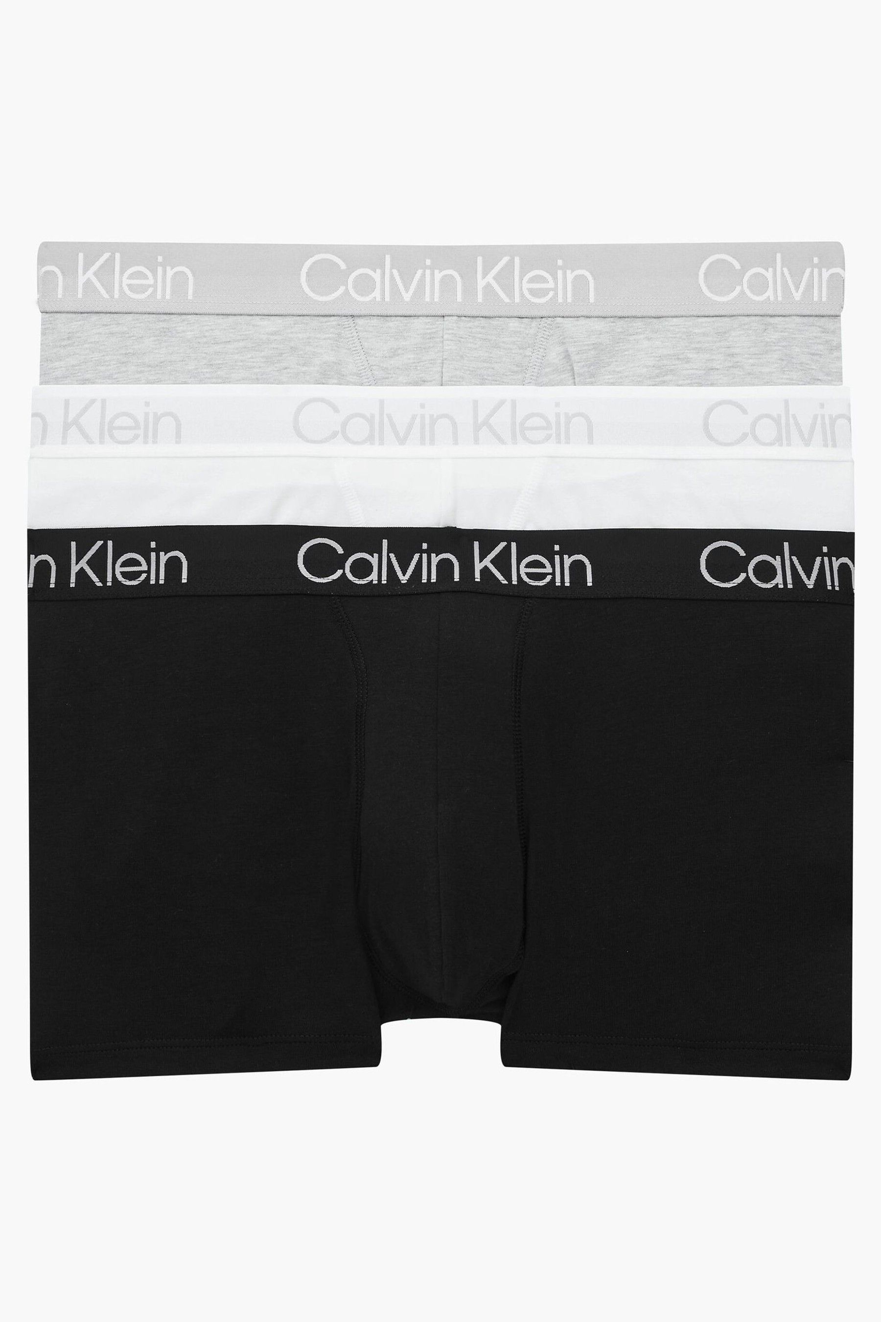 Buy Calvin Klein Blue Black Structure Cotton Trunks 3 Pack Boxers from Next South Africa