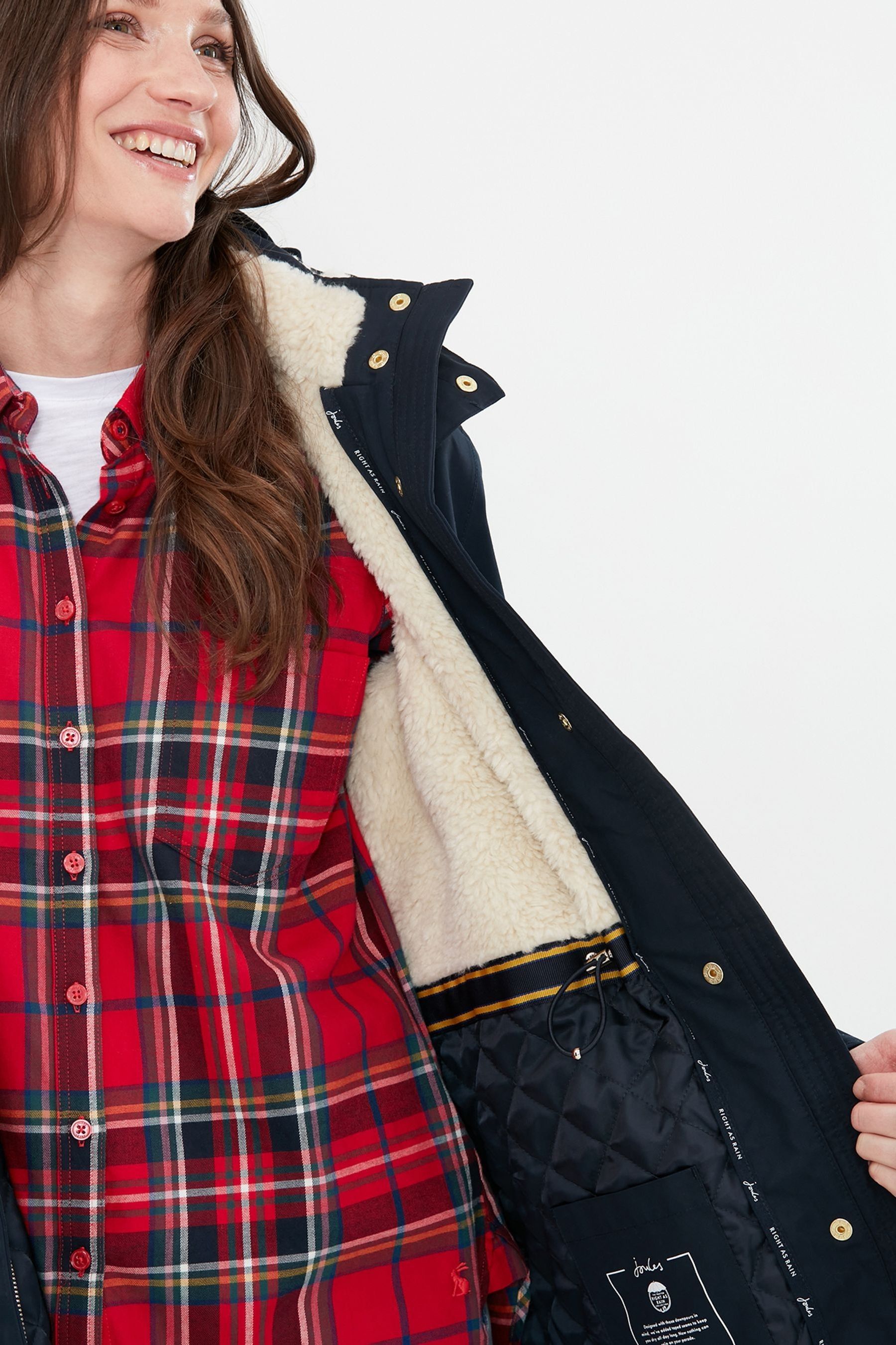 Joules fleece lined coat shop