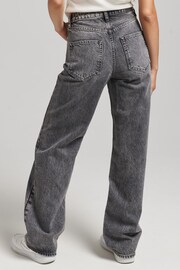 Superdry Grey Organic Cotton Wide Leg Jeans - Image 2 of 5