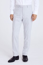 MOSS Light Grey Tailored Fit Flannel Suit Trousers - Image 1 of 3