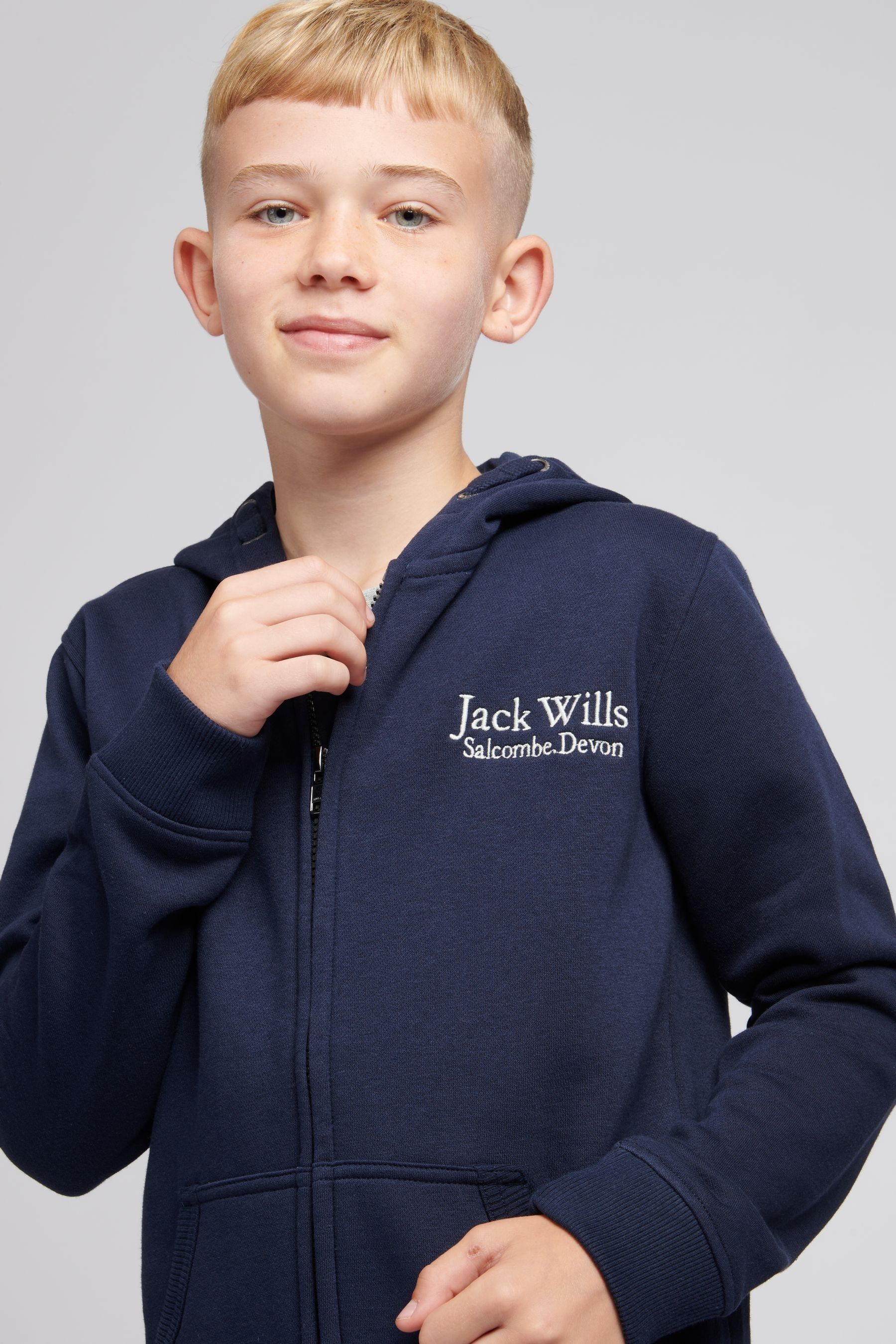 Buy Jack Wills Blue Pinebrook Zip Through Hoodie from Next Luxembourg