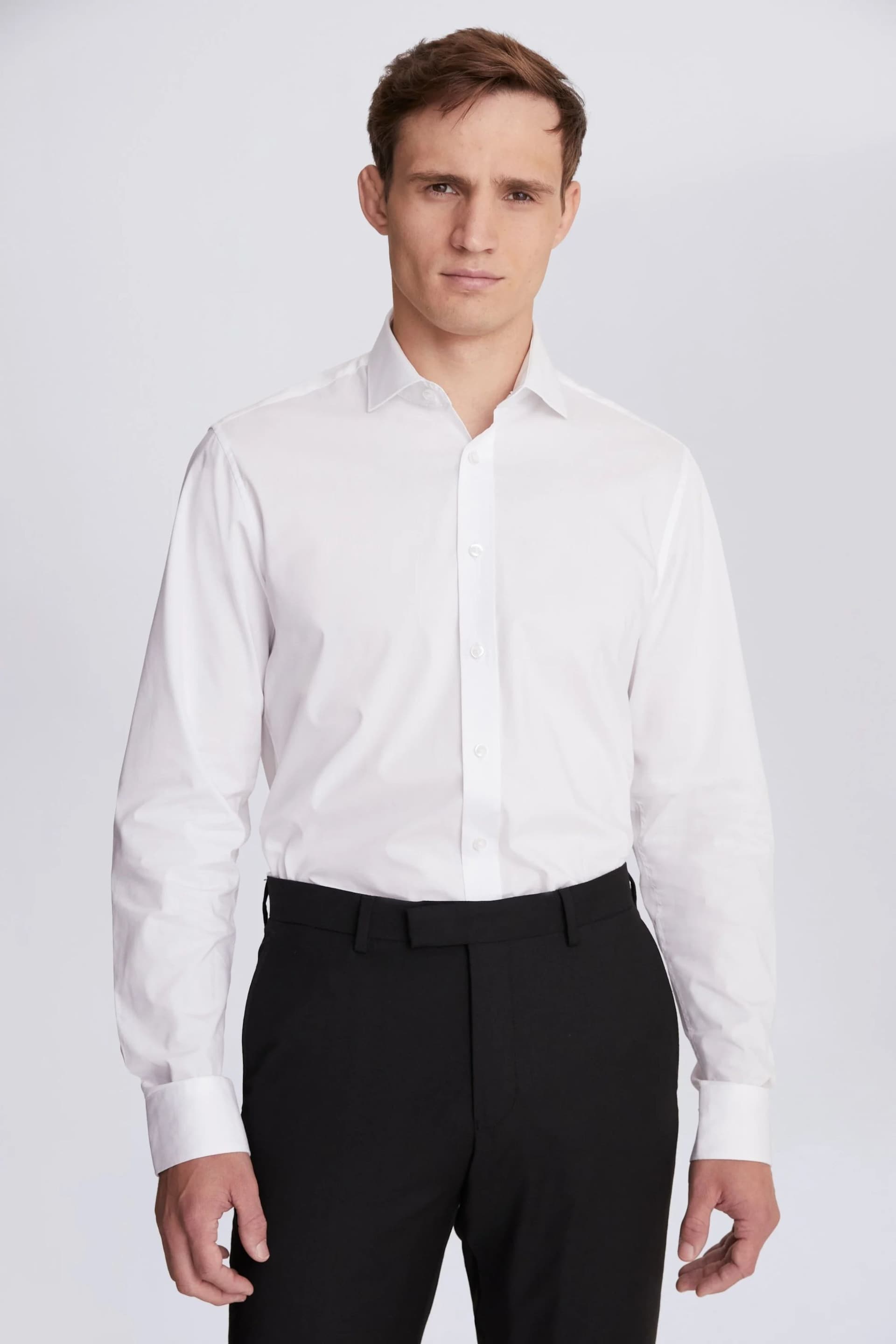 MOSS White Tailored Stretch Shirt - Image 1 of 4