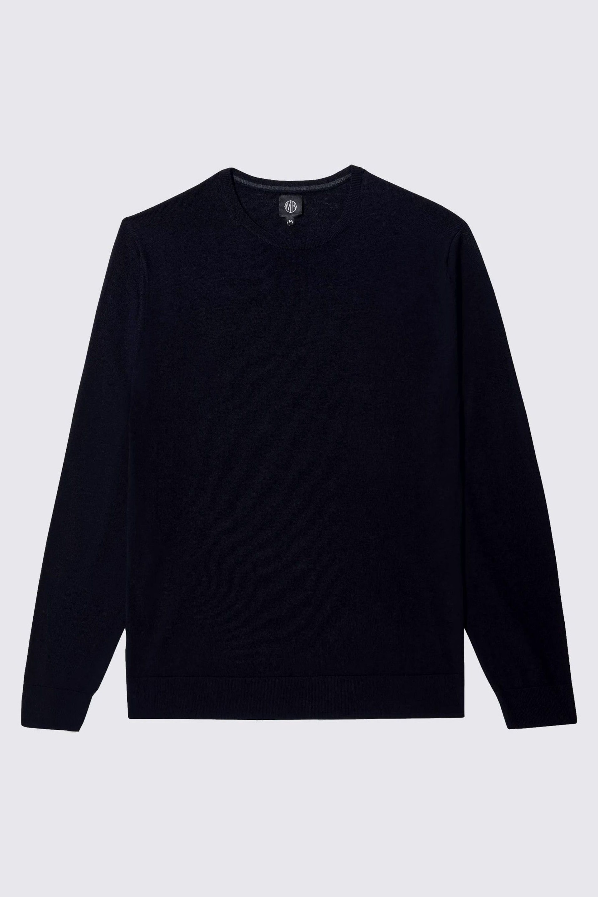 MOSS Navy Blue Merino Wool Blend Crew Neck Jumper - Image 5 of 6