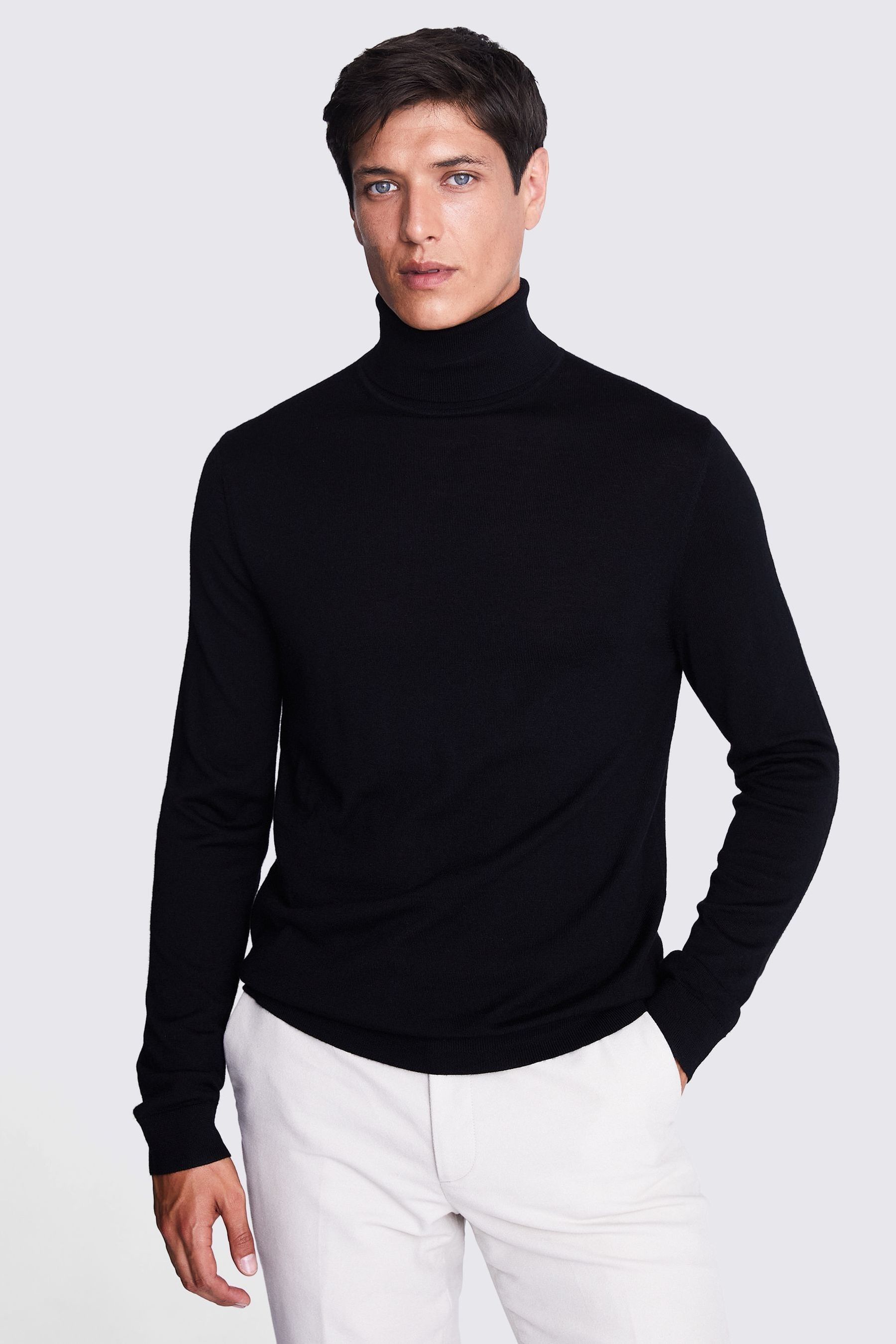 Black roll neck jumper discount