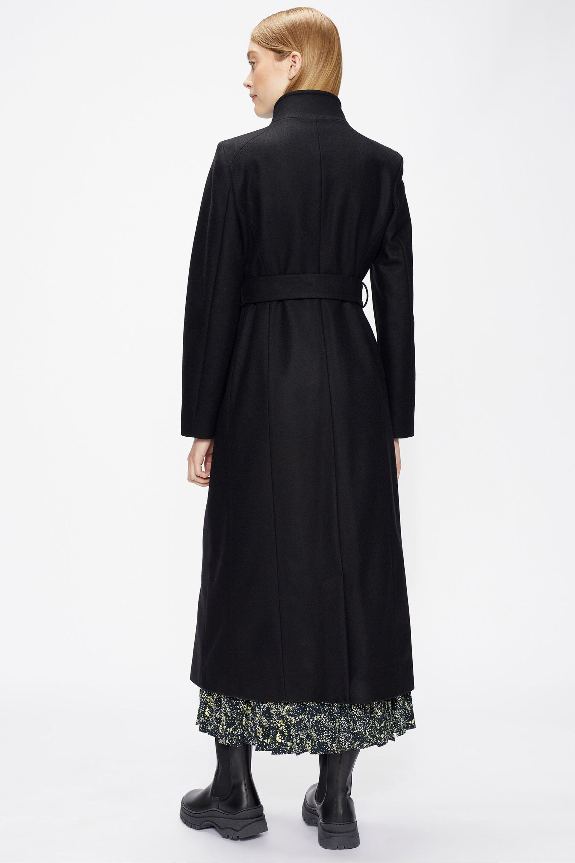 Ted Baker Black Long Length Rosell Wool Wrap Coat - Image 2 of 5