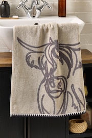 Grey Hamish the Highland Cow 100% Cotton Towel - Image 5 of 5