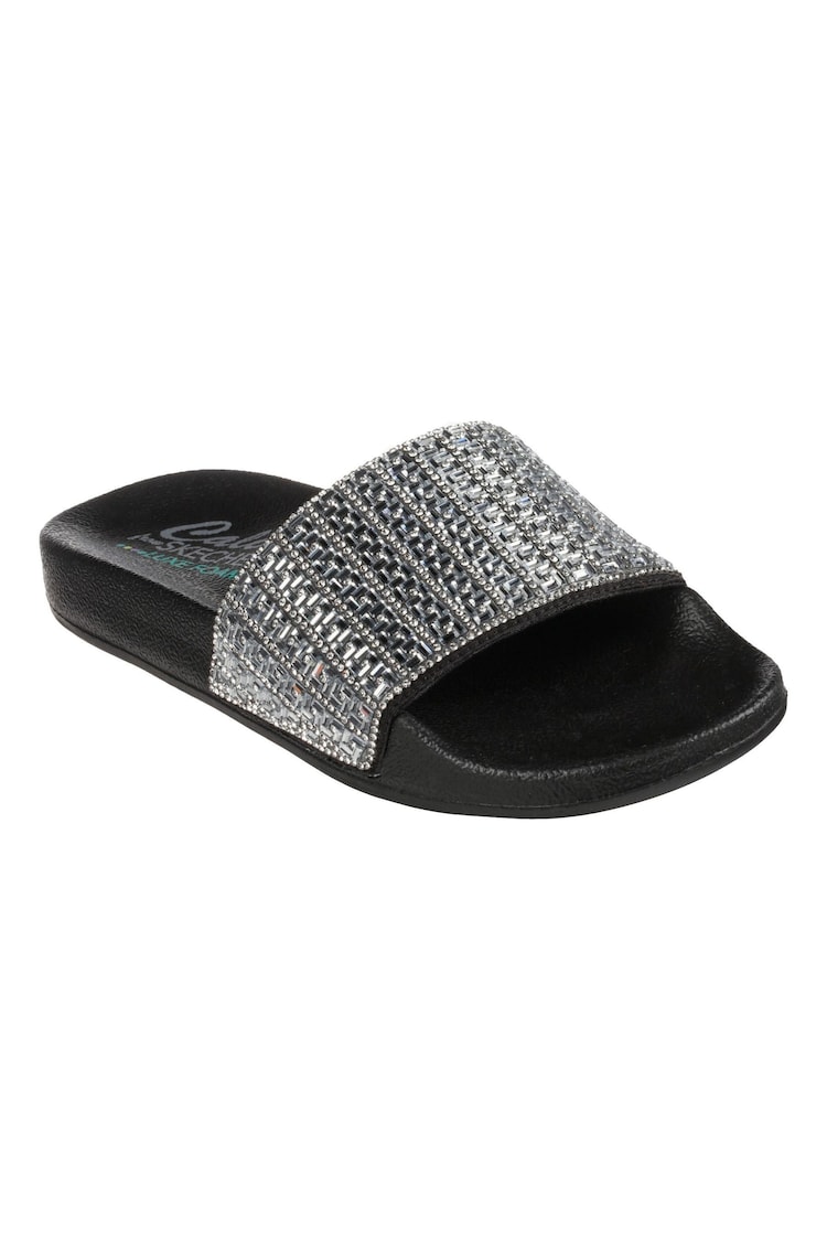 Skechers Black/Silver Pop Ups New Spark Womens Slides - Image 1 of 5