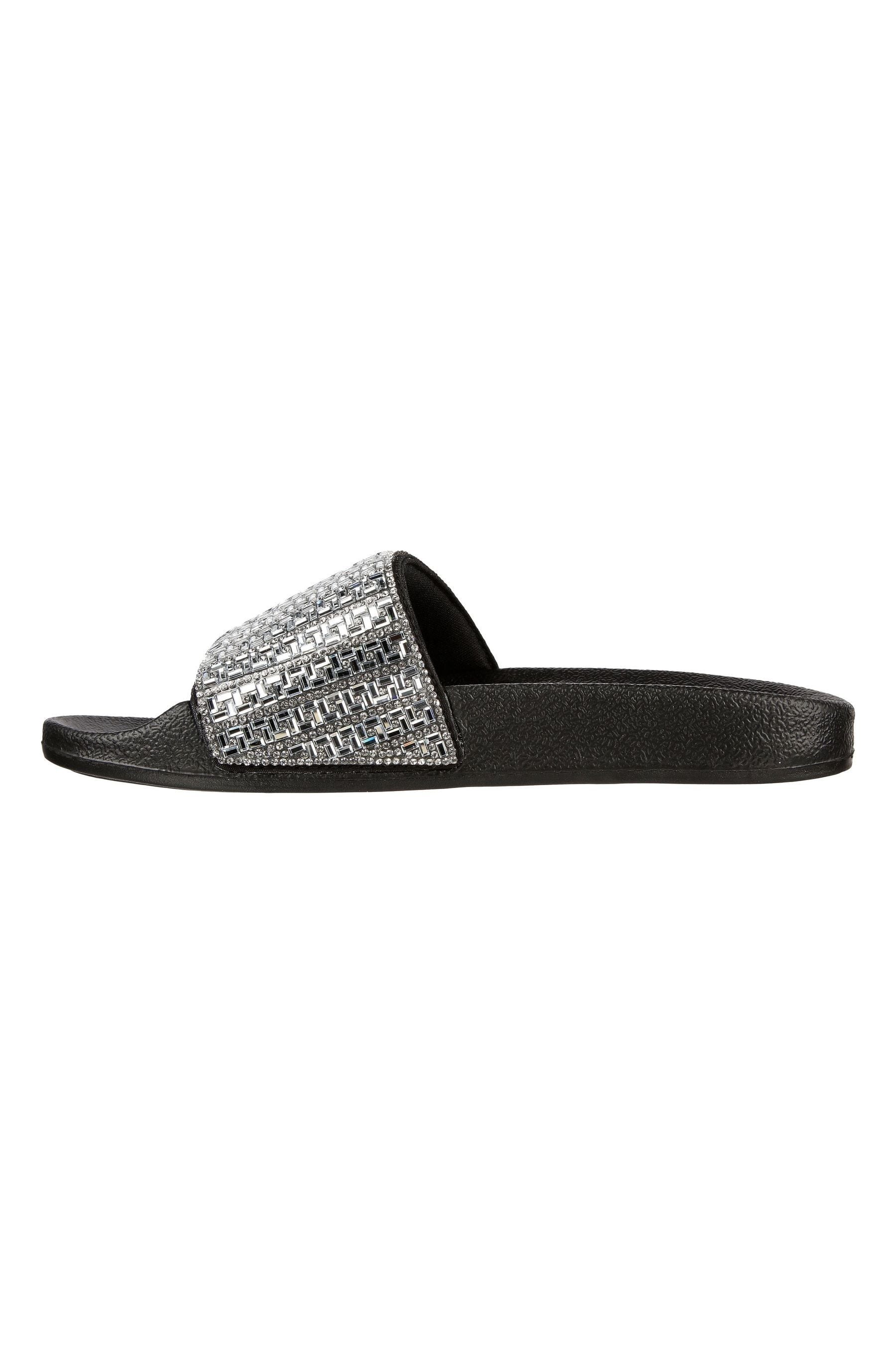 Buy Skechers Black Silver Pop Ups New Spark Womens Slides from the Next UK online shop